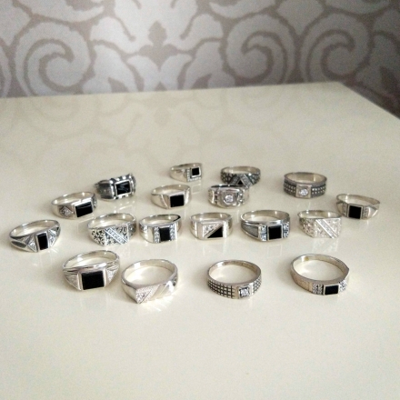 серебряное кольцо с черным агатом купить