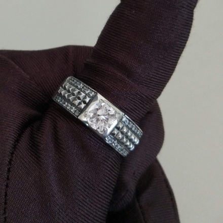 мужской перстень +с аметистом серебро
