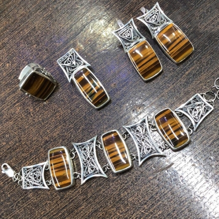 тигровый глаз серебро