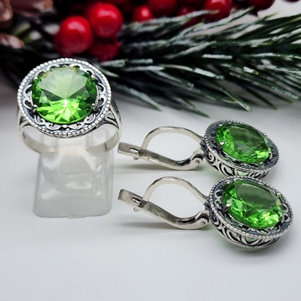 серьги +с желтым камнем