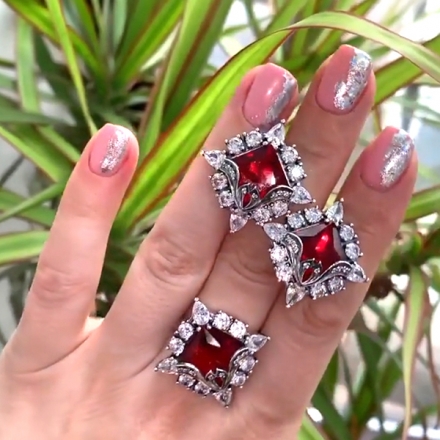 серьги квадрат