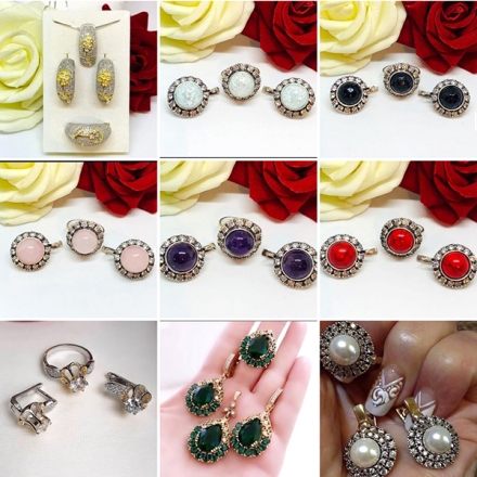 серебряные серьги +с крупным камнем