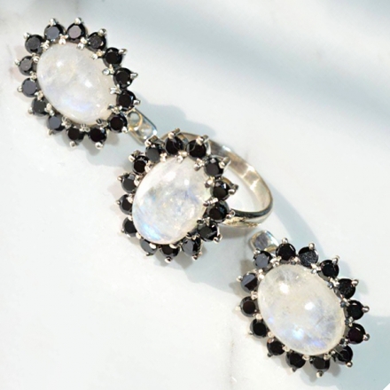 серебряные серьги +с крупным фианитом