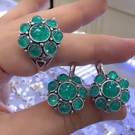 серебряные серьги +с бирюзой