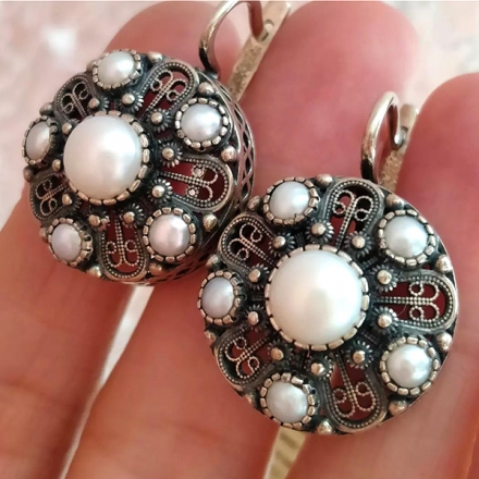 серьги кольца серебро купить