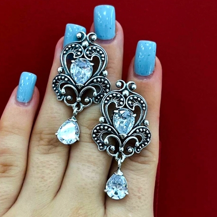 серьги филигрань серебро