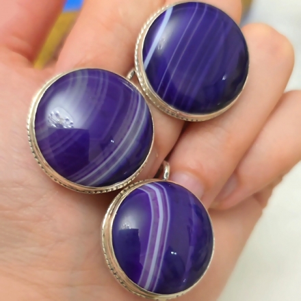 серьги с фиолетовым камнем серебро