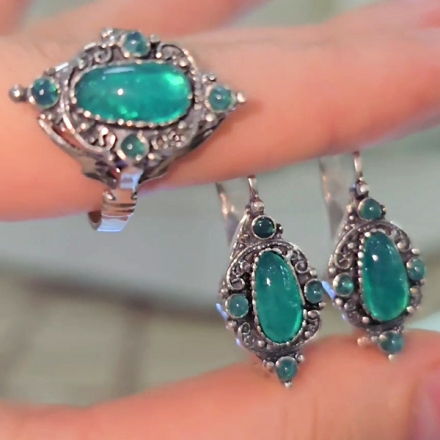серебро 925 кольцо серьги