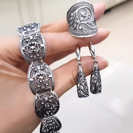браслет серебро женский