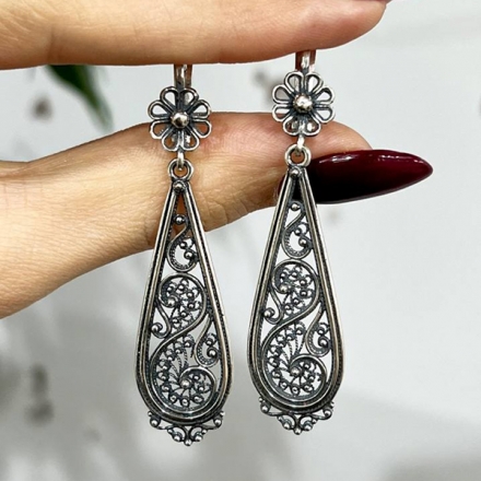 серьги серебро без камней санлайт