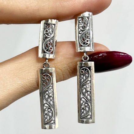 серебряные серьги кольца соколов