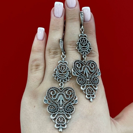 ажурные серьги из серебра