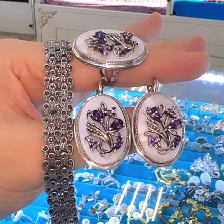 серебряные серьги с перламутром