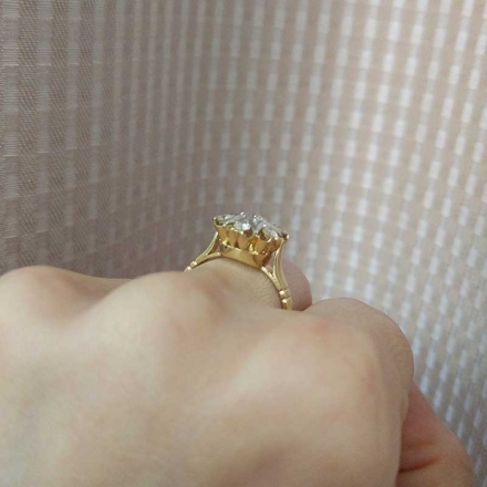 золотое кольцо +с бриллиантами ссср