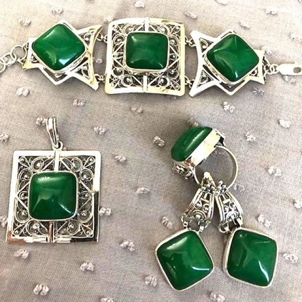 серьги +с хризопразом +в серебре купить