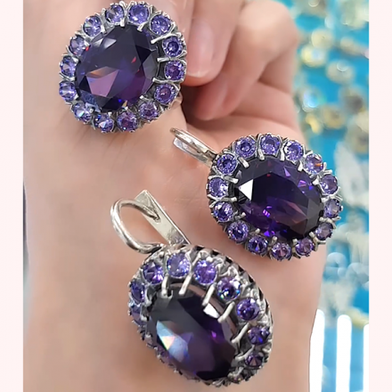 серебро серьги с камнями