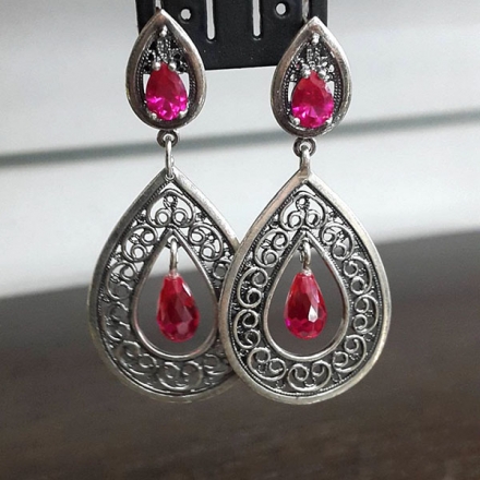 серьги длинные капли