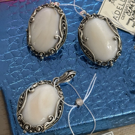 серьги серебро +с белым