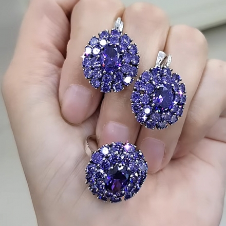 серьги фиолетовые