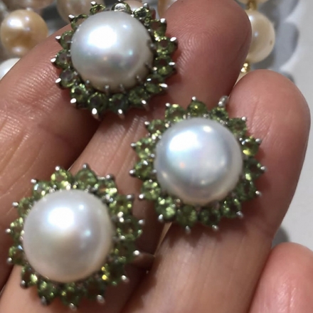 Серебряный комплект с розовым кварцем