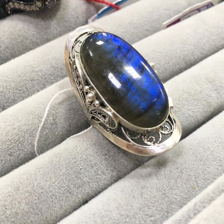 кольцо с синим
