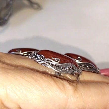 серебряные серьги с сердоликом купить