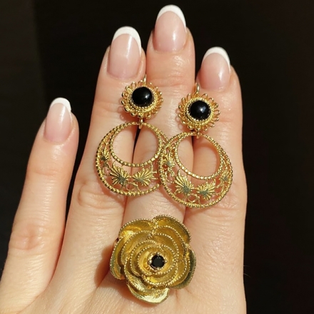 серьги кольца позолота