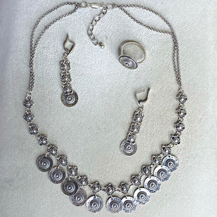колье серьги серебро