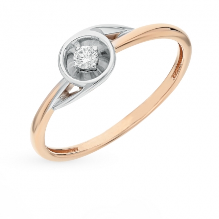 кольцо  с бриллиантом недорого