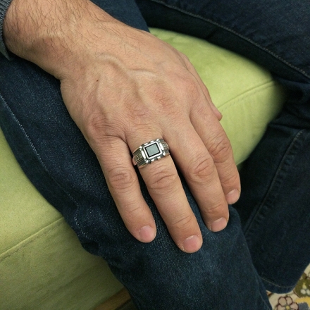 мусульманские кольца из серебра мужские с камнем