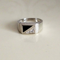 серебряный мужской перстень с агатом