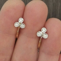 бриллиантовый комплект серьги +и кольцо