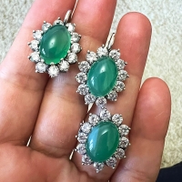 кольцо +с зеленым камнем +в серебре