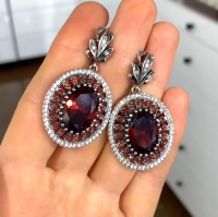 серьги серебро +с синим камнем