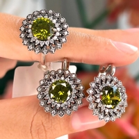 серебряные серьги кольца +с фианитами