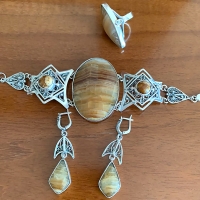 серьги +с розовым кварцем серебро