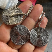 серьги серебро без камней крупные