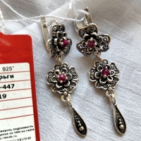 Серьги+ кольцо  Цветы