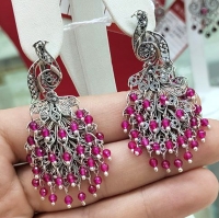 серьги птички серебро