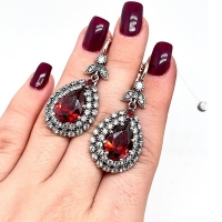 серебряные серьги с камнем купить
