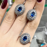 серебряные серьги кольца 