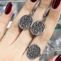 Серьги + кольцо Филигрань