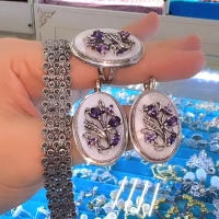 серебряные серьги с перламутром