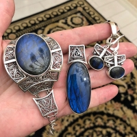 серебряные украшения с натуральными камнями