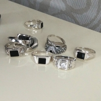серебряное кольцо с черным агатом мужской