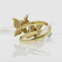 золотые серьги кольца +с бабочками купить
