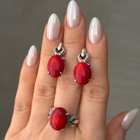 серьги серебро с кораллом