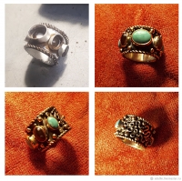серебряное кольцо с кораллом