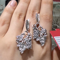 серьги виноград серебро