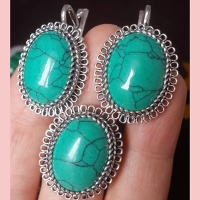 серьги +с бирюзой